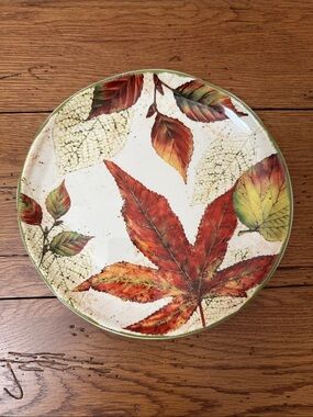 Pier 1 Asheville Fall Leaves and Harvest Pattern Ironstone Salad Plate